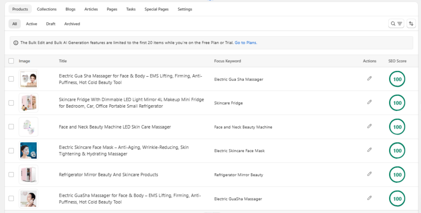 SEO result screenshot showing search engine optimization metrics and traffic data